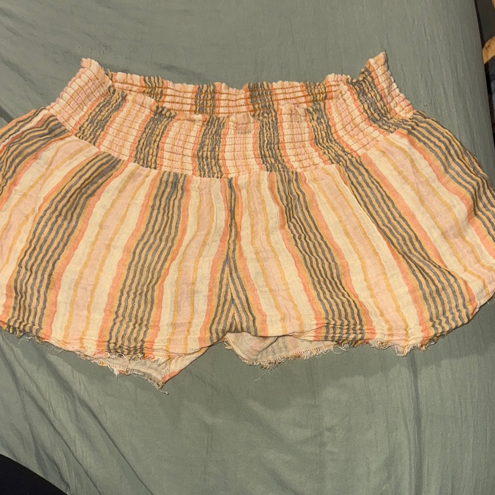 Striped Women's Linen Shorts